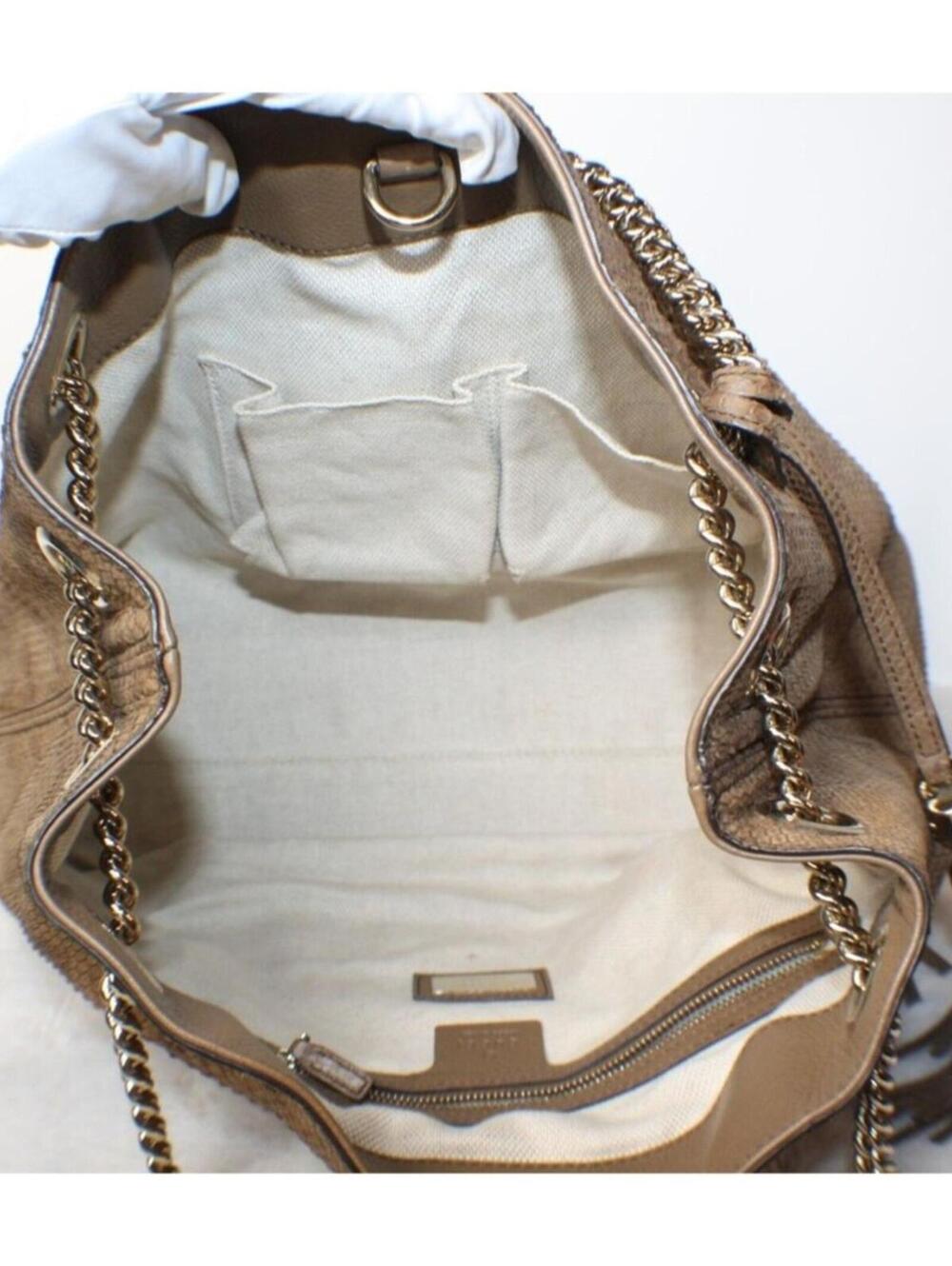 Gucci Soho Limited Edition Chain Strap Shoulder Bag Python Medium Brown Gold - Picture 13 of 15